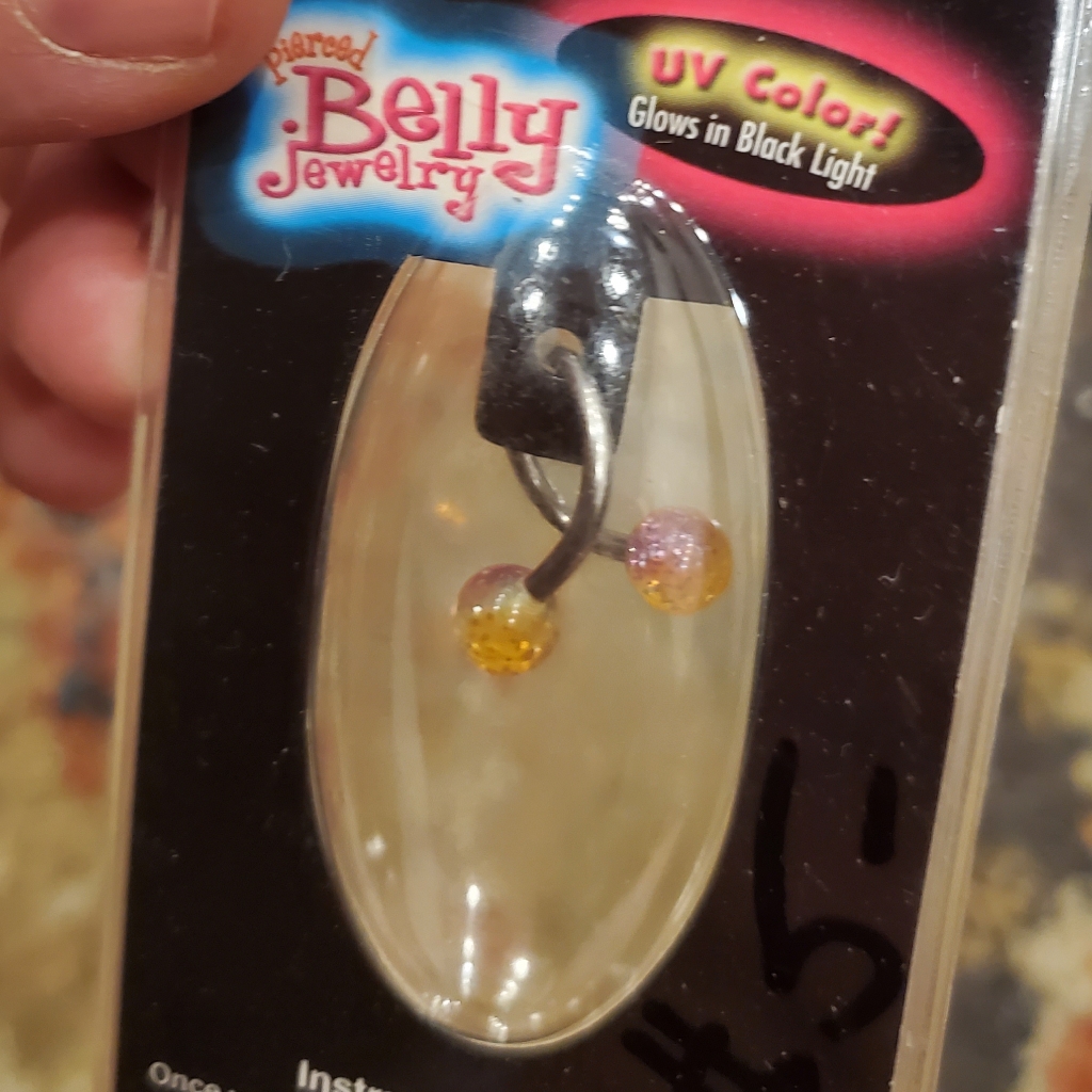 Surgical Steel Uv Belly Button Ring Orange